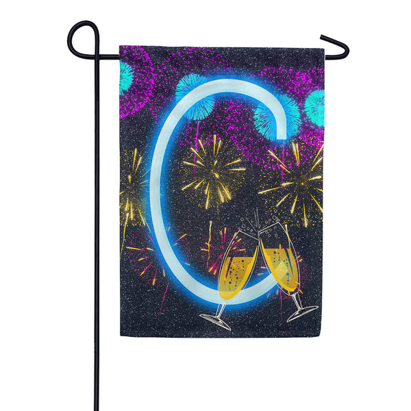 America Forever New Year Celebration Monogram Garden Flag