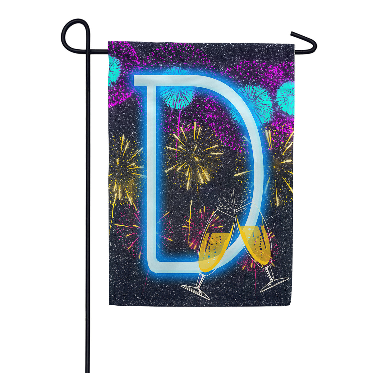 America Forever New Year Celebration Monogram Garden Flag