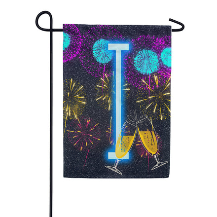 America Forever New Year Celebration Monogram Garden Flag