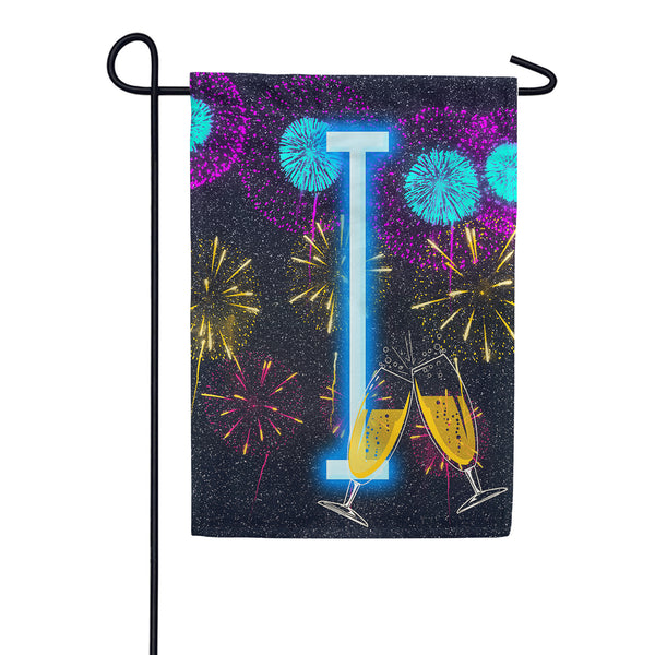 America Forever New Year Celebration Monogram Garden Flag