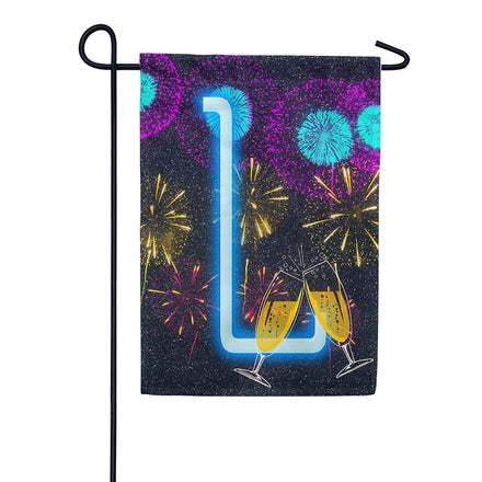 America Forever New Year Celebration Monogram Garden Flag