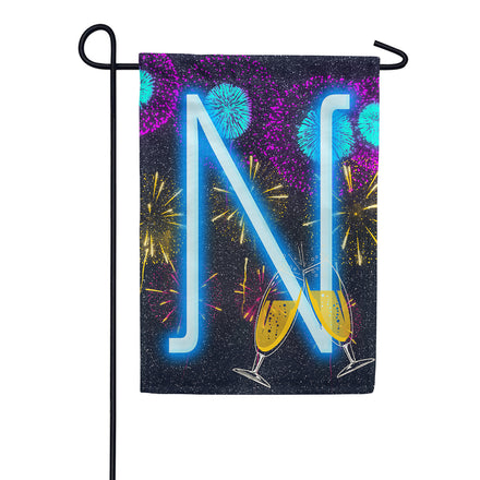 America Forever New Year Celebration Monogram Garden Flag