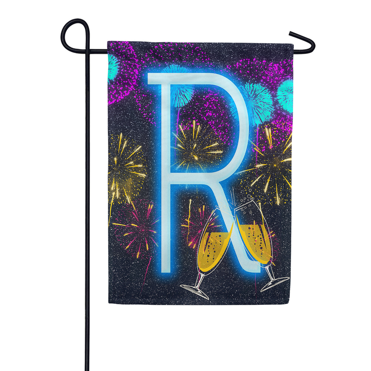 America Forever New Year Celebration Monogram Garden Flag