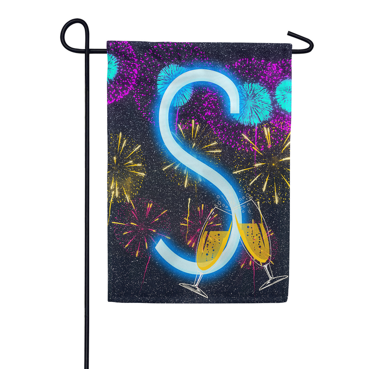America Forever New Year Celebration Monogram Garden Flag