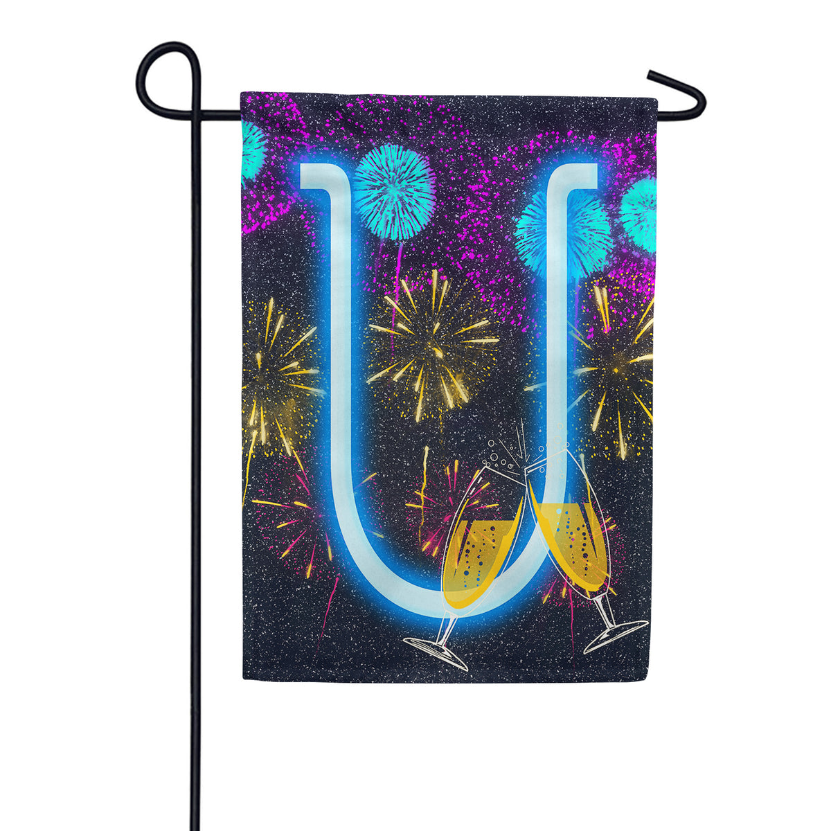 America Forever New Year Celebration Monogram Garden Flag