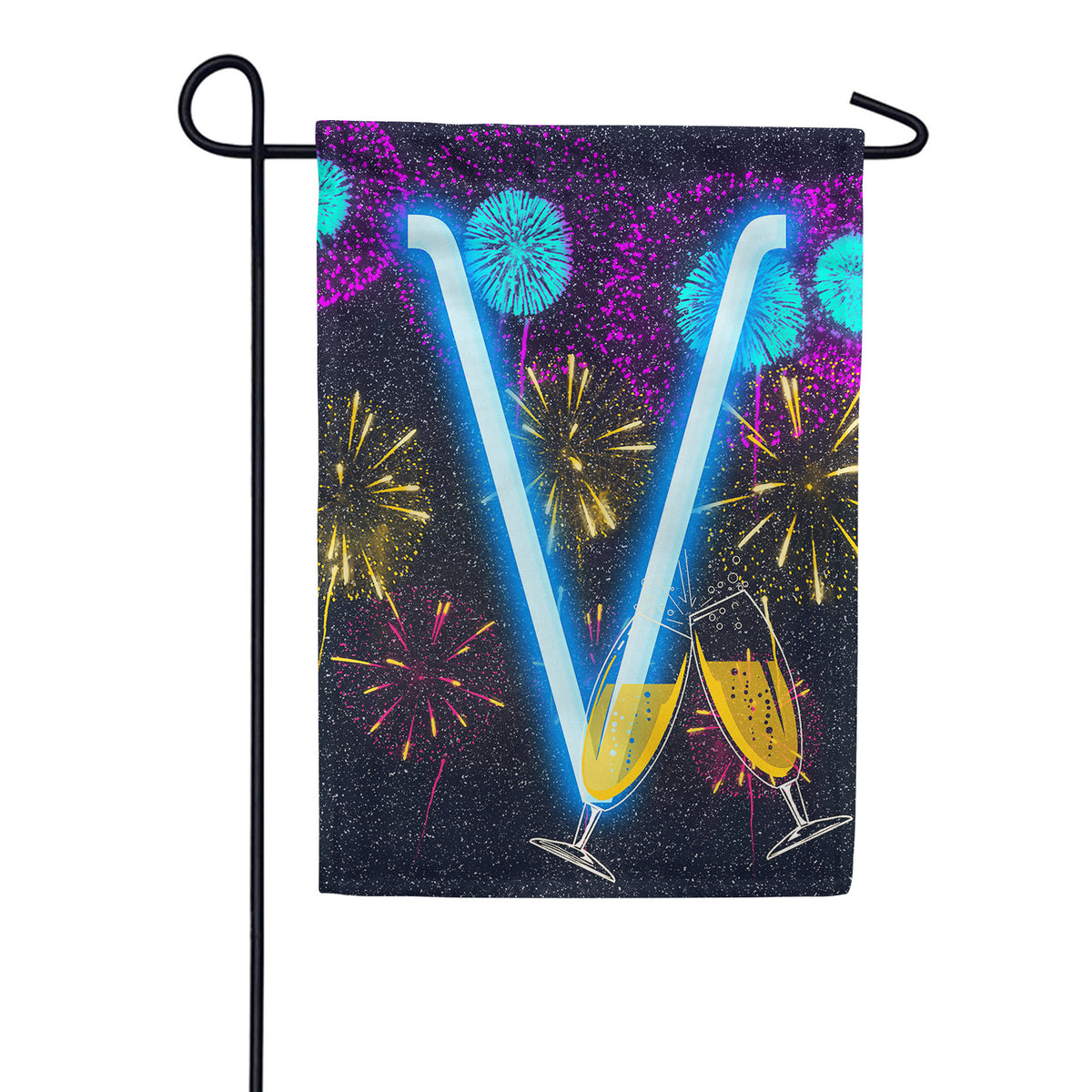 America Forever New Year Celebration Monogram Garden Flag
