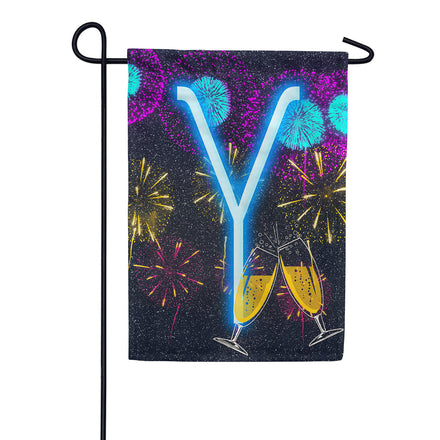 America Forever New Year Celebration Monogram Garden Flag