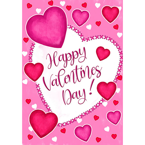 America Forever Happy Valentine's Day Hearts Garden Flag