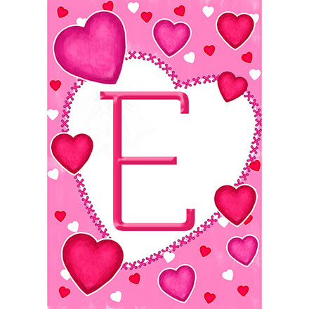America Forever Happy Valentine's Day Hearts Monogram Garden Flag