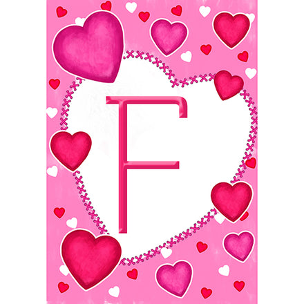 America Forever Happy Valentine's Day Hearts Monogram Garden Flag