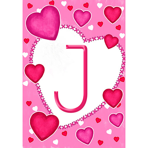 America Forever Happy Valentine's Day Hearts Monogram Garden Flag