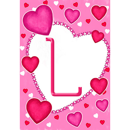 America Forever Happy Valentine's Day Hearts Monogram Garden Flag