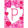 America Forever Happy Valentine's Day Hearts Monogram Garden Flag