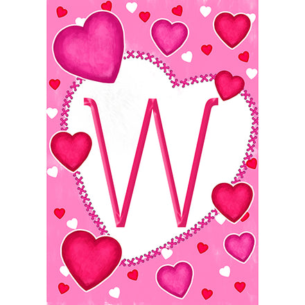 America Forever Happy Valentine's Day Hearts Monogram Garden Flag