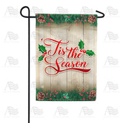 America Forever Tis The Season Holly & Pine Cone Garden Flag