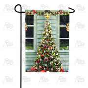 America Forever Cabin Christmas Garden Flag