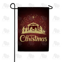 America Forever Merry Christmas-Gold Nativity Garden Flag