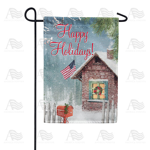 America Forever Happy Holidays! Garden Flag
