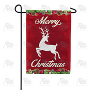 America Forever Merry Christmas White Deer Garden Flag