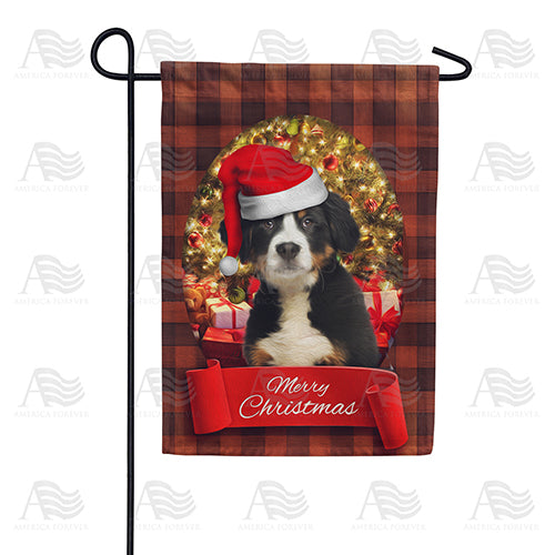 America Forever Santa Puppy Garden Flag