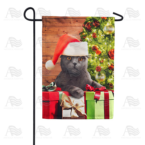 America Forever Chester, The Cat Has Gifts! Garden Flag