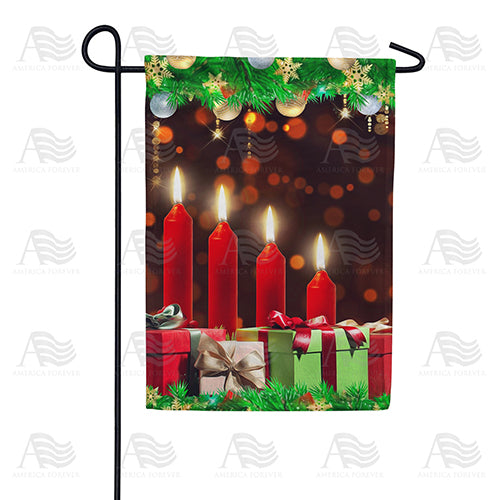 America Forever Christmas Candles Aglow Garden Flag