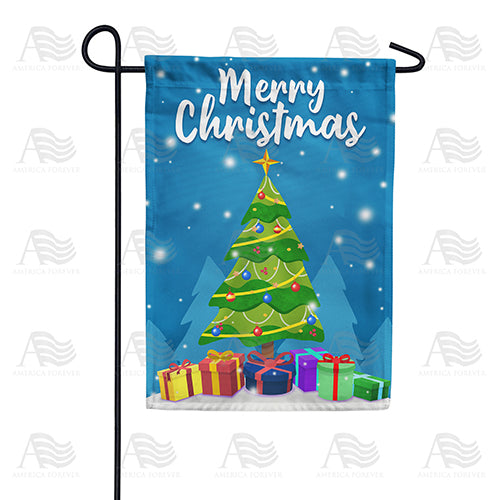 America Forever Merry Christmas-Tree & Gifts Garden Flag