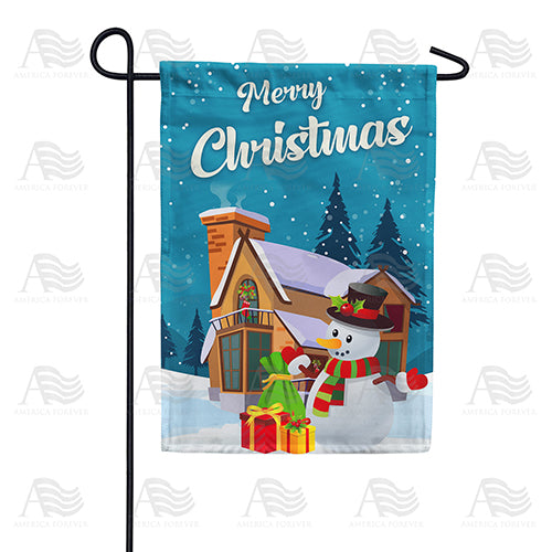 America Forever Merry Christmas Snowman Garden Flag