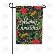America Forever Merry Christmas Poinsettias Garden Flag