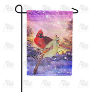 America Forever Winter Cardinals Painting Garden Flag