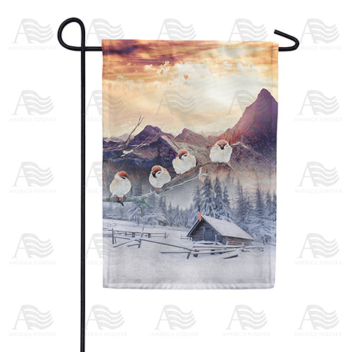 America Forever Winter In The Mountains Garden Flag