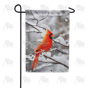 America Forever Cardinal On Snowy Branch Garden Flag