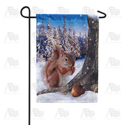 America Forever Squirrel Enjoying Fall's Stash Garden Flag