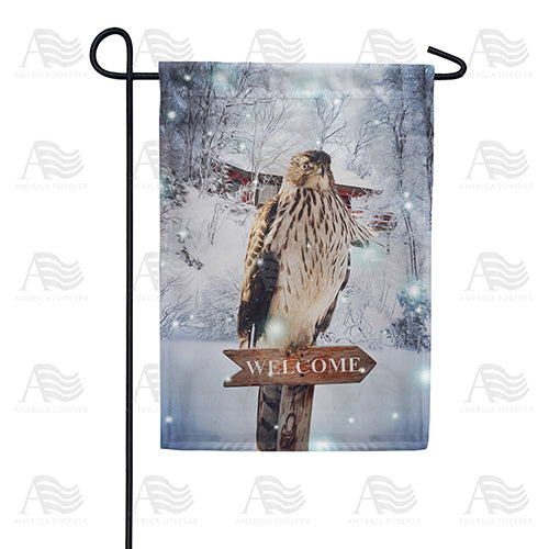 America Forever Winter Hawk Garden Flag