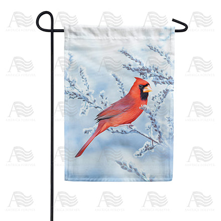 America Forever Winter Red Beauty Garden Flag