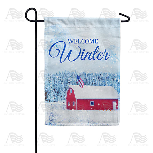 America Forever Welcome Winter On The Farm Garden Flag