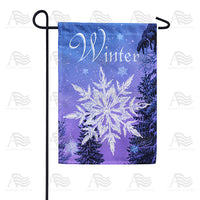 America Forever Crystal Snowflake Garden Flag