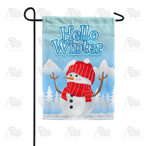 America Forever Snowman Greets Winter Garden Flag