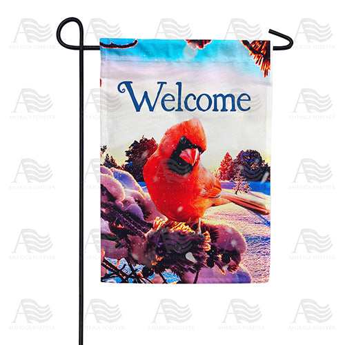 America Forever Cardinal Closeup Garden Flag