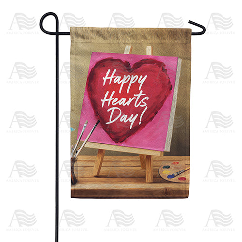America Forever Happy Hearts Day Painting Garden Flag