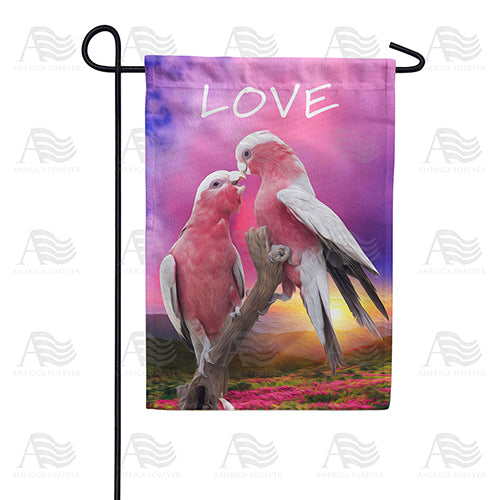 America Forever Pink Lovebirds Garden Flag
