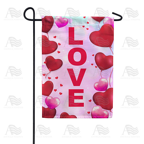 America Forever Love Is In The Air Hearts Garden Flag