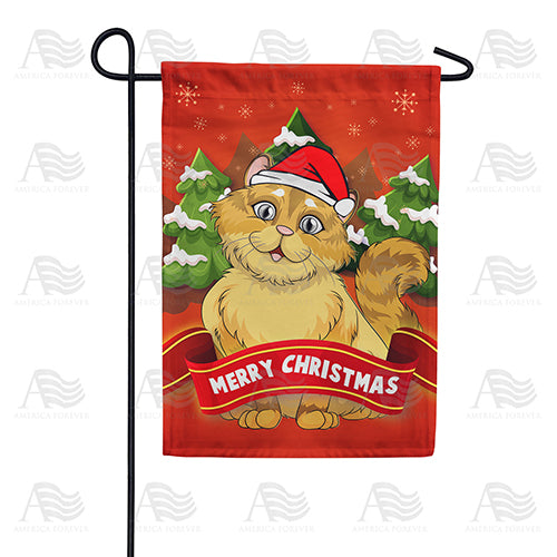 America Forever Merry Christmas Kitty Garden Flag