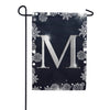 America Forever Silver Snowflakes Monogram Garden Flag