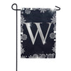 America Forever Silver Snowflakes Monogram Garden Flag