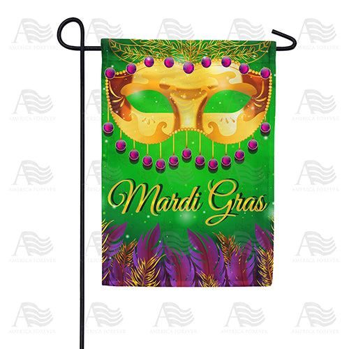 America Forever Mask And Feathers Garden Flag