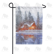 America Forever Winter At Lake House Garden Flag