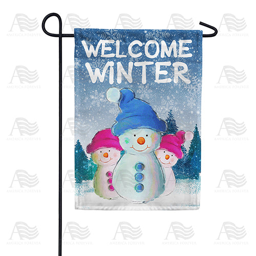 America Forever Smiling Snowmen Garden Flag