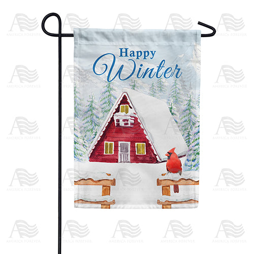 America Forever Winter At The Chalet Garden Flag