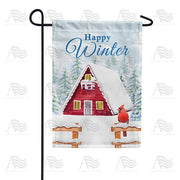 America Forever Winter At The Chalet Garden Flag